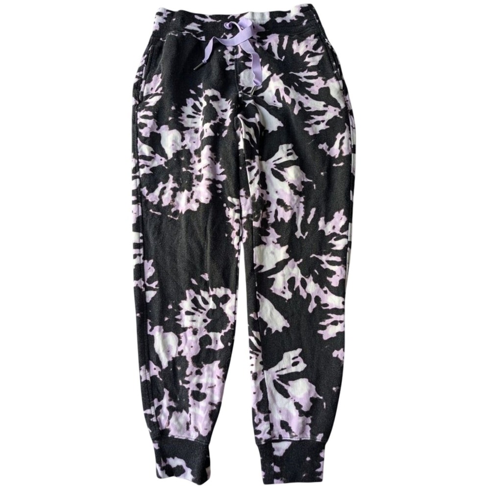 Athleta Balance Printed Jogger Tie Dye Black Purple Fleece Lounge Women's Small